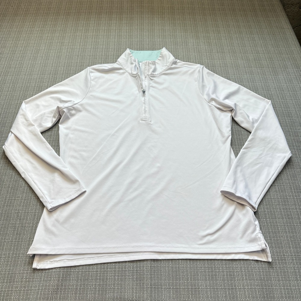RNWK Performance Quarter Zip Pullover Womens Large Golf White Walking Pickleball